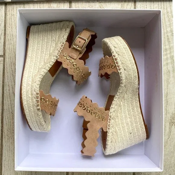 Chloe Lauren Grommet Espadrille Platform Wedges - Picture 9 of 9